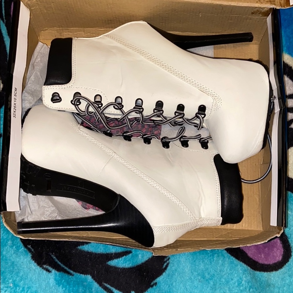 White and black tyrant heels